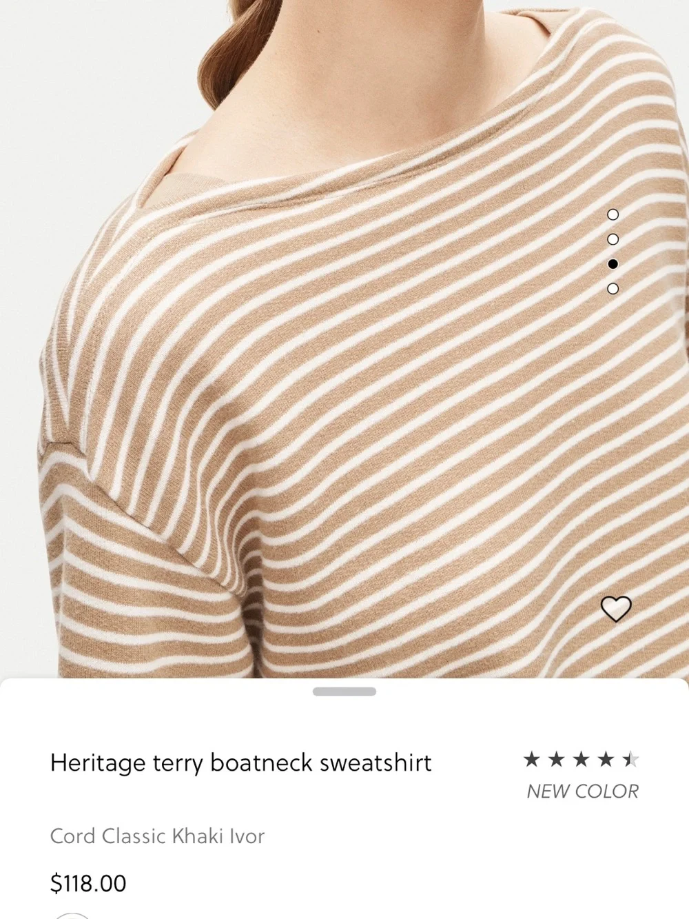 J.Crew Heritage Terry Boatneck Sweatshirt Navy Striped